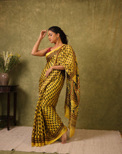 Yellow HBP Modal Silk Saree - SRYMSS527