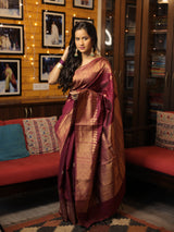 Plum Raw Silk Saree - SRPRSS680