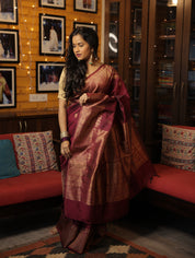 Plum Raw Silk Saree - SRPRSS680