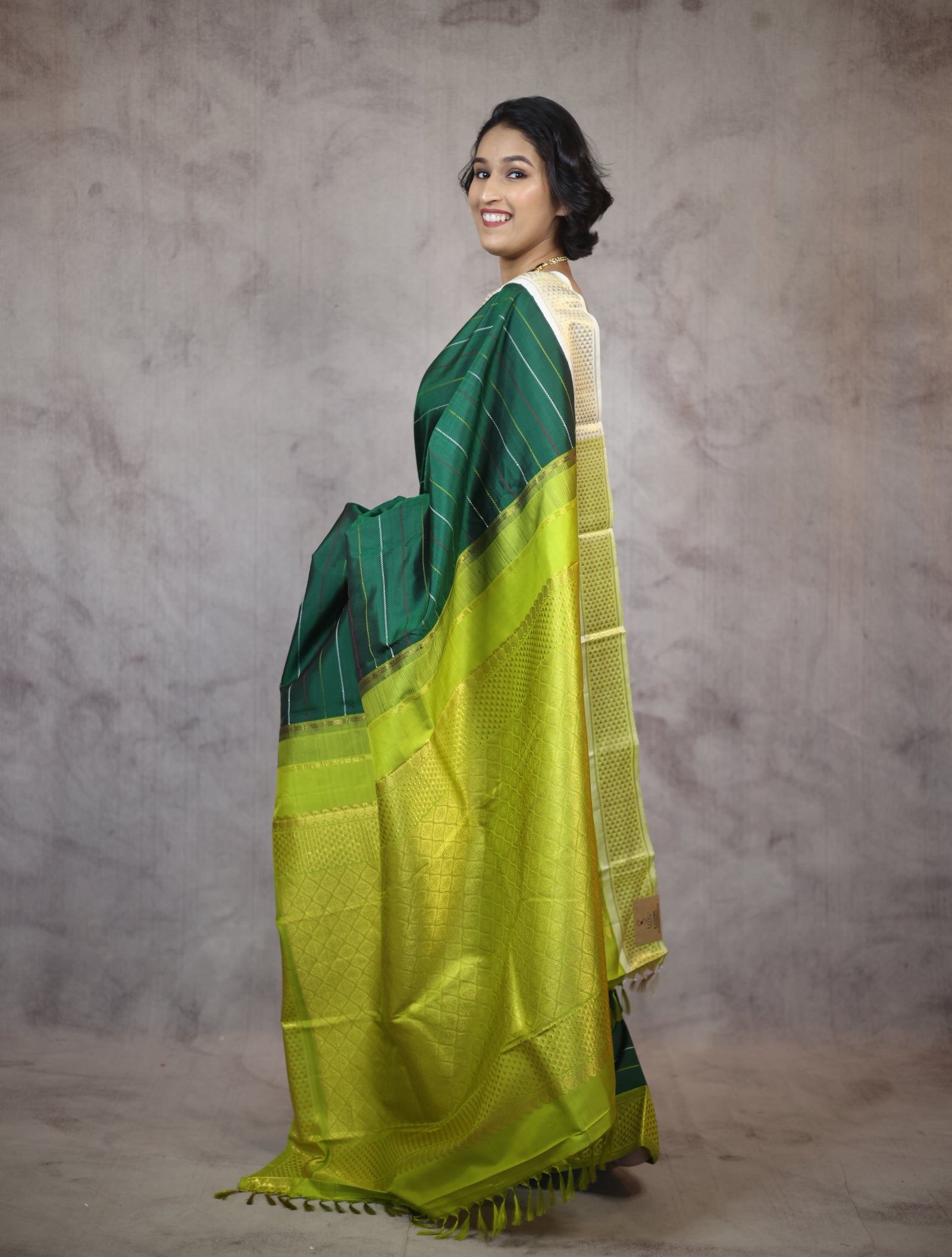 Green Kanjeevaram Silk Saree-SRGKSS445