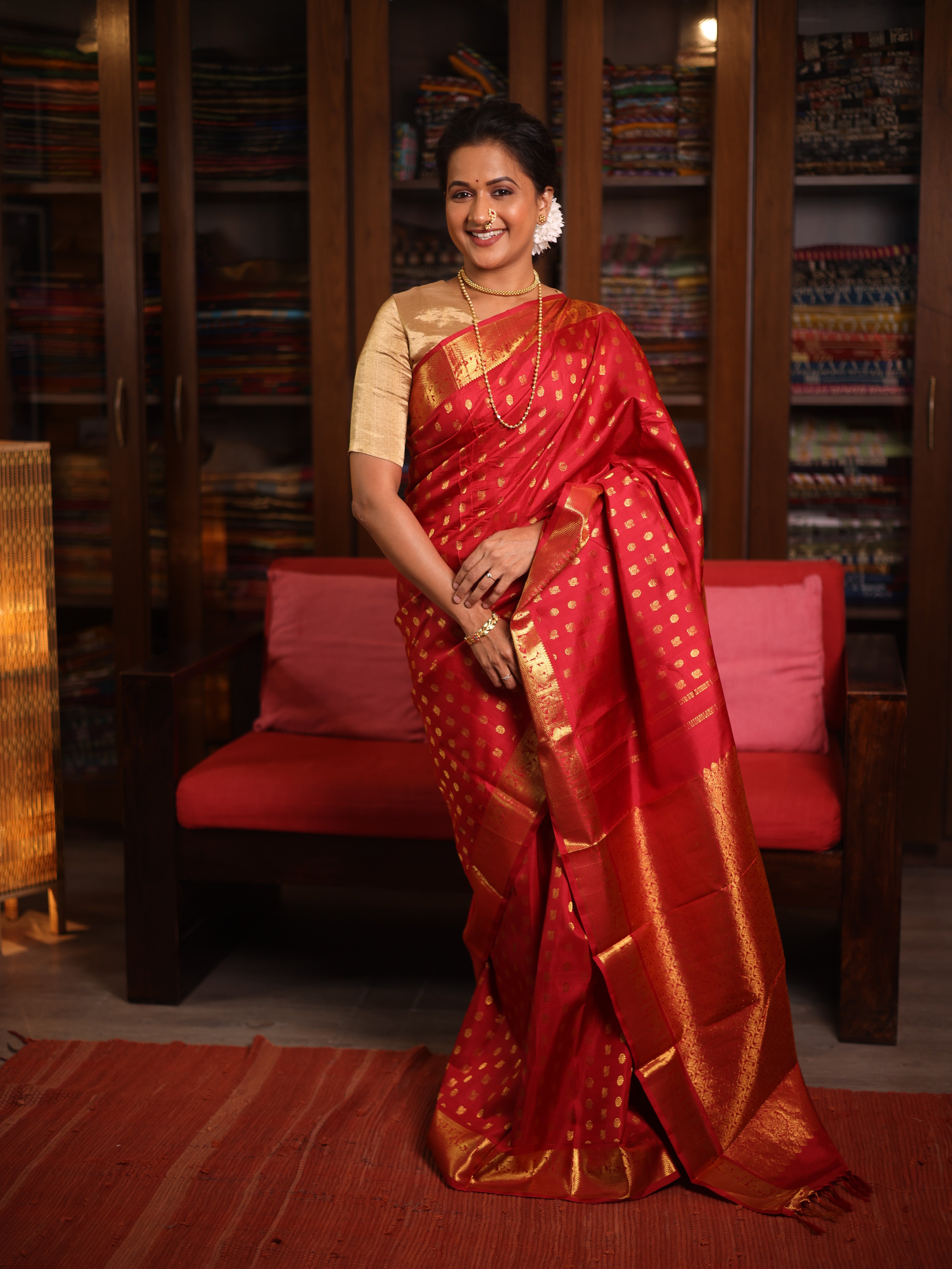 Maroon Kanjivaram Silk Saree - SRMKSS1045