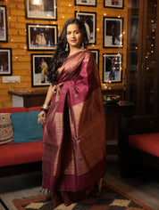 Plum Raw Silk Saree - SRPRSS680