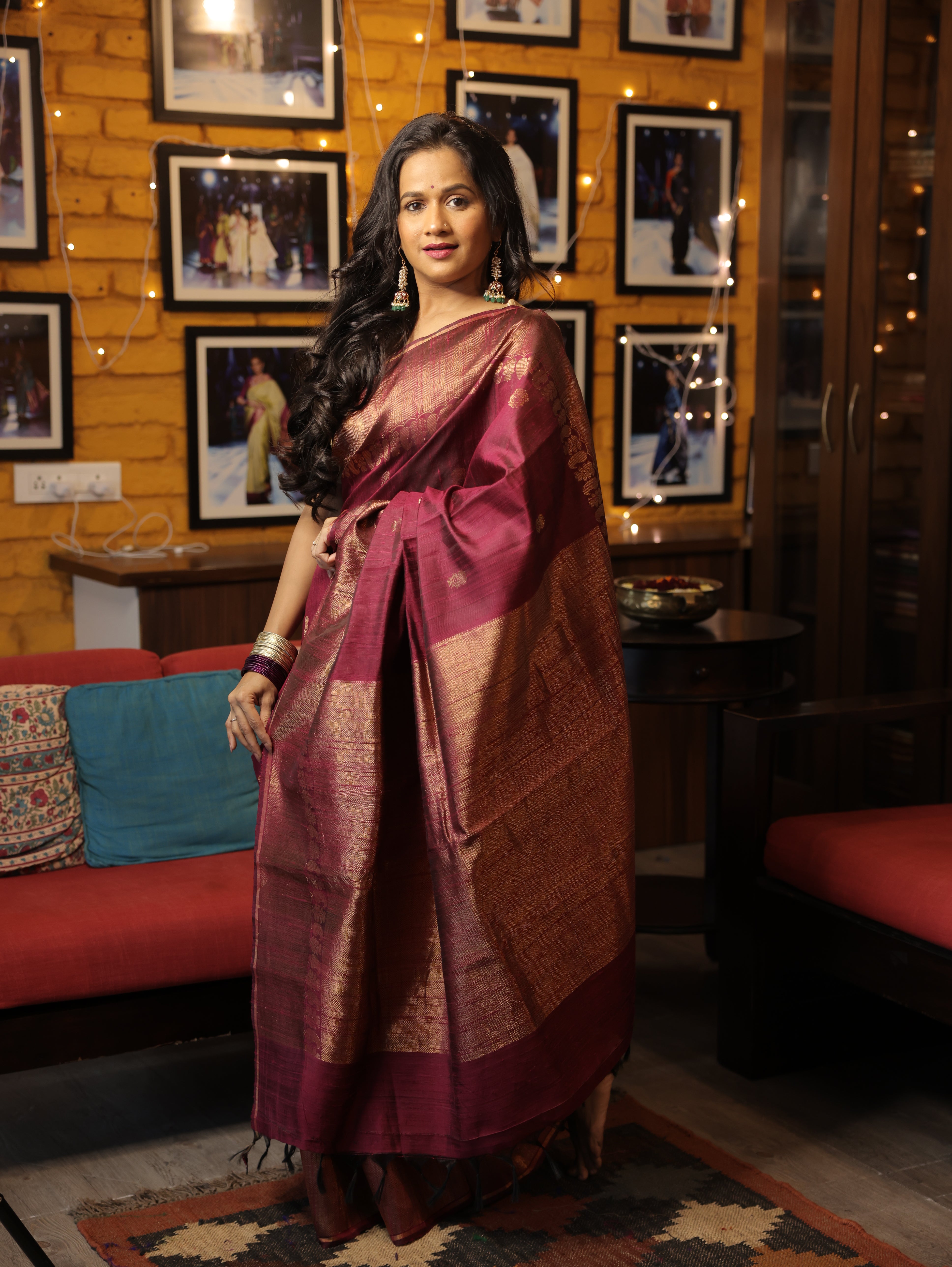 Plum Raw Silk Saree - SRPRSS680