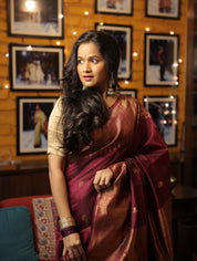 Plum Raw Silk Saree - SRPRSS680