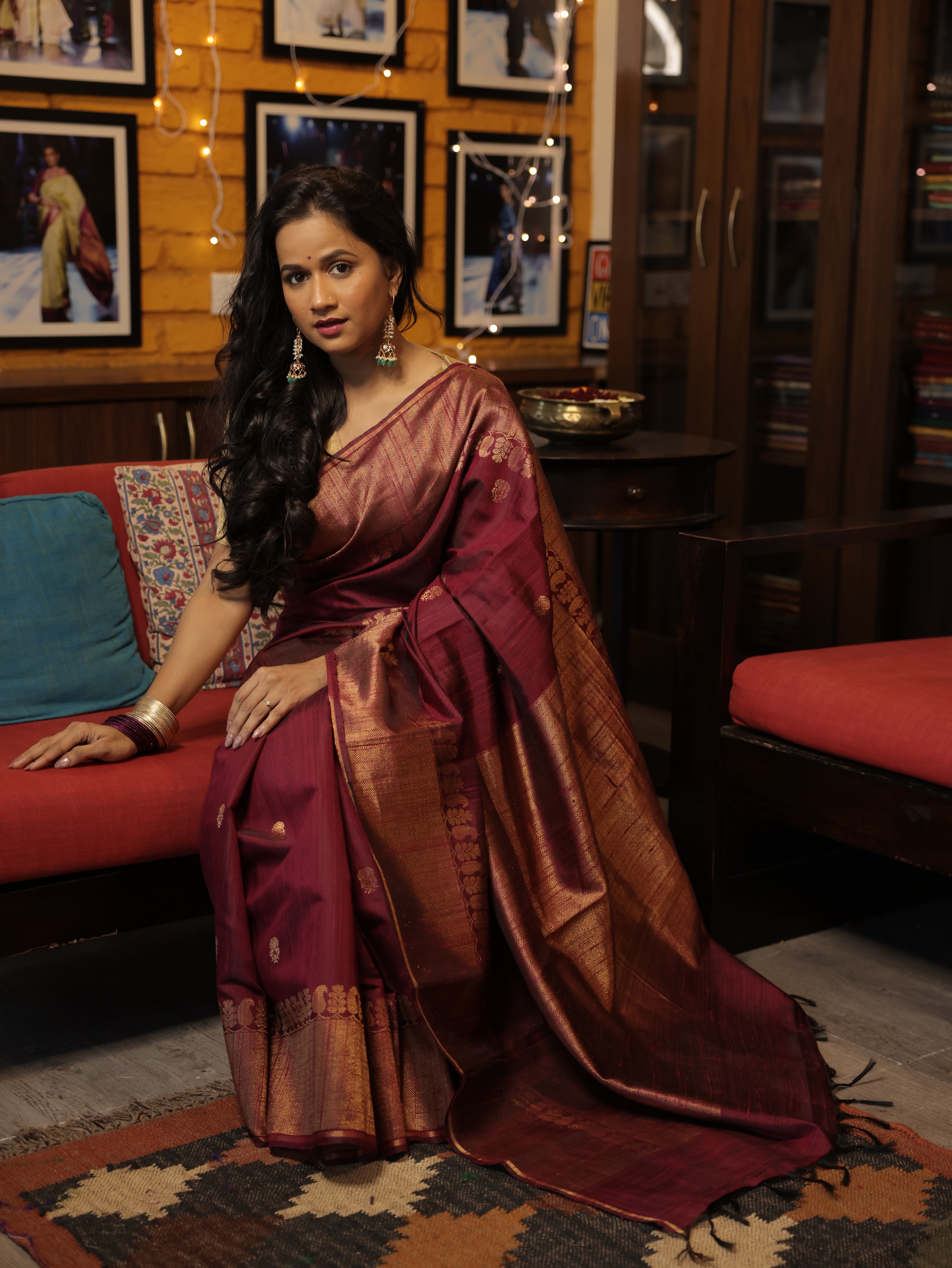 Plum Raw Silk Saree - SRPRSS680