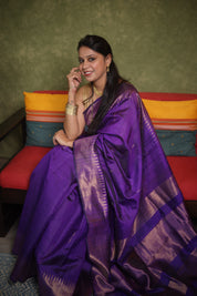 Purple Raw Silk Saree - SRPRSS946