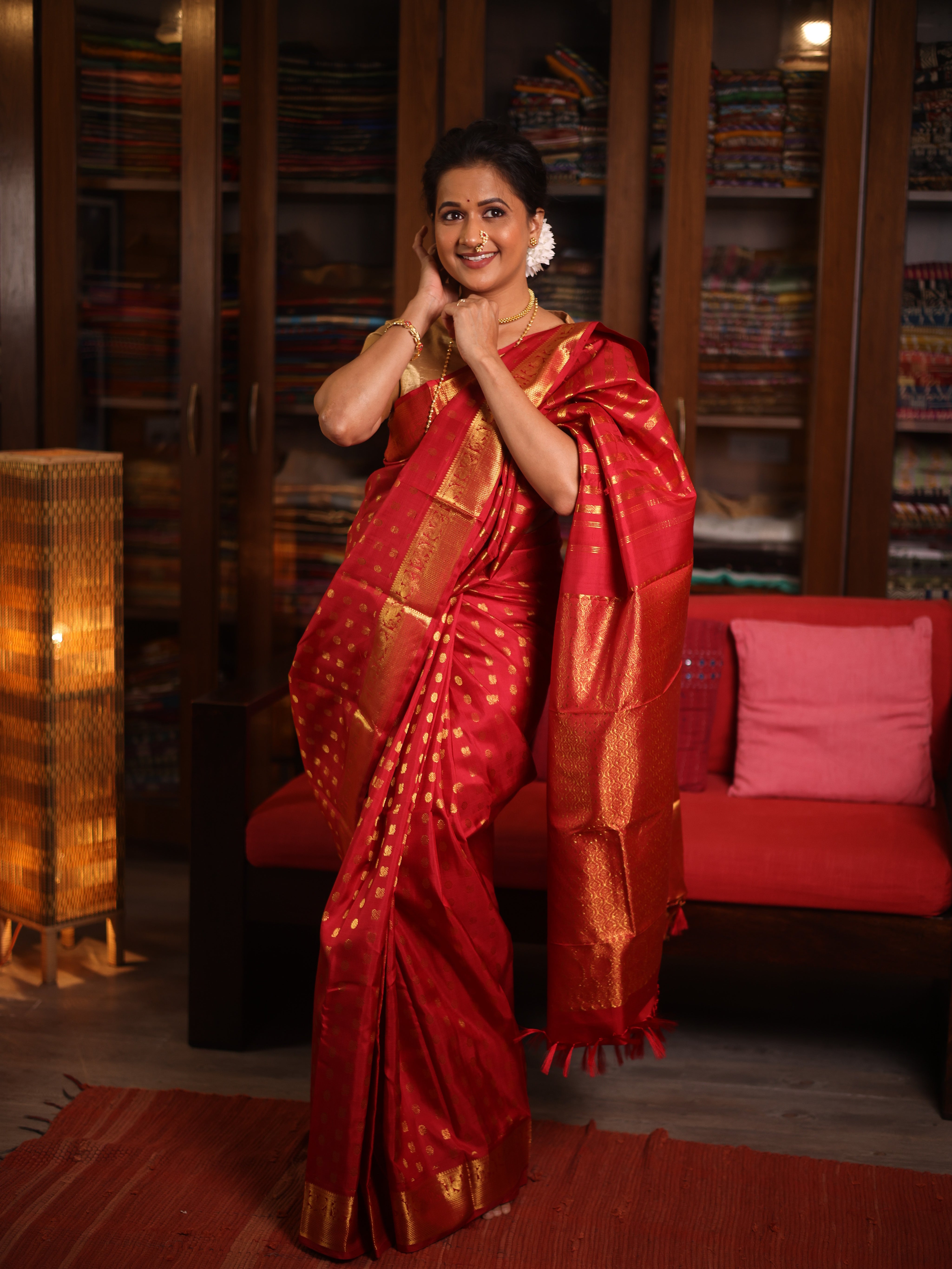 Maroon Kanjivaram Silk Saree - SRMKSS1045