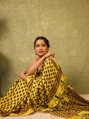 Yellow HBP Modal Silk Saree - SRYMSS527