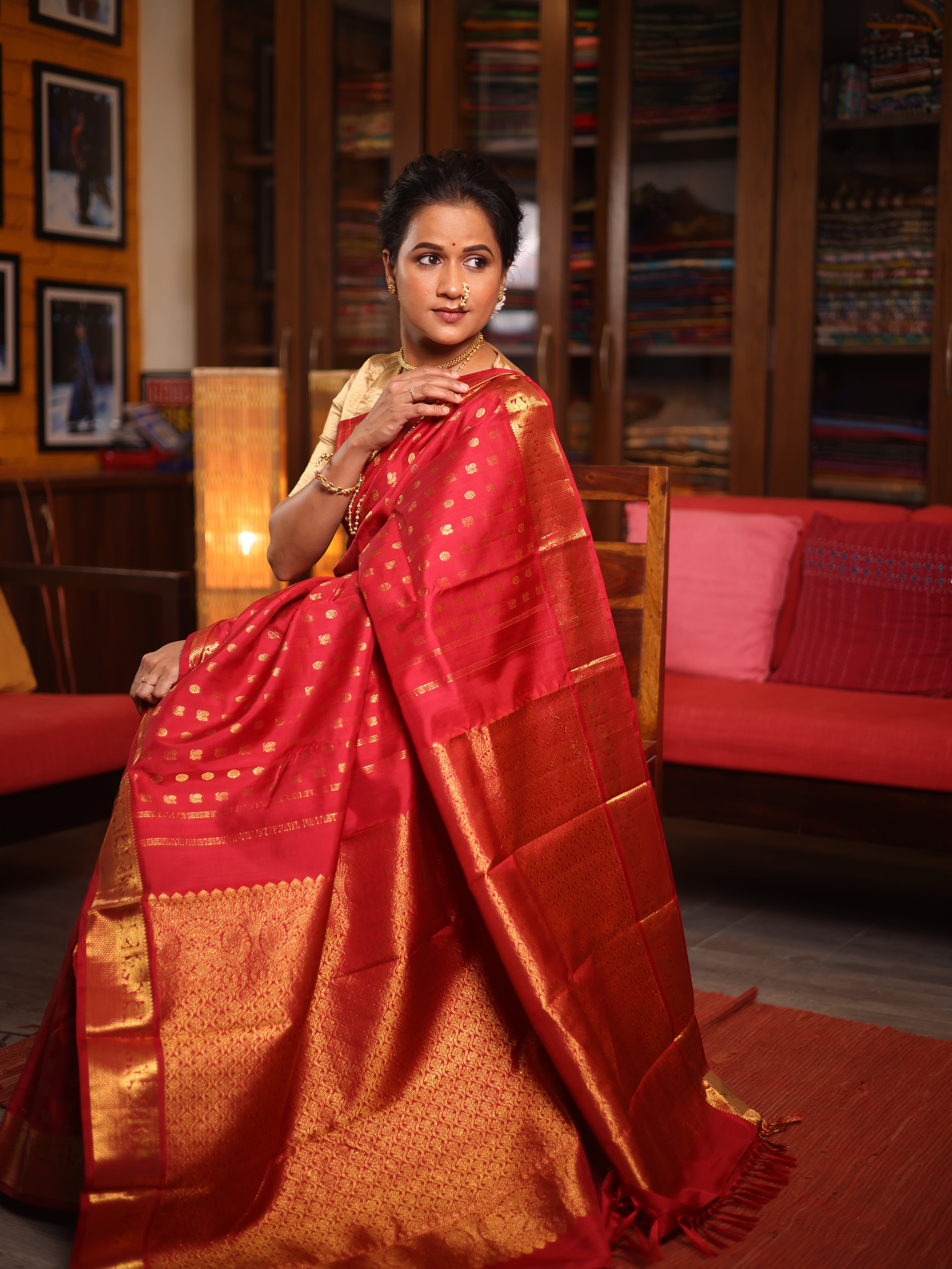 Maroon Kanjivaram Silk Saree - SRMKSS1045