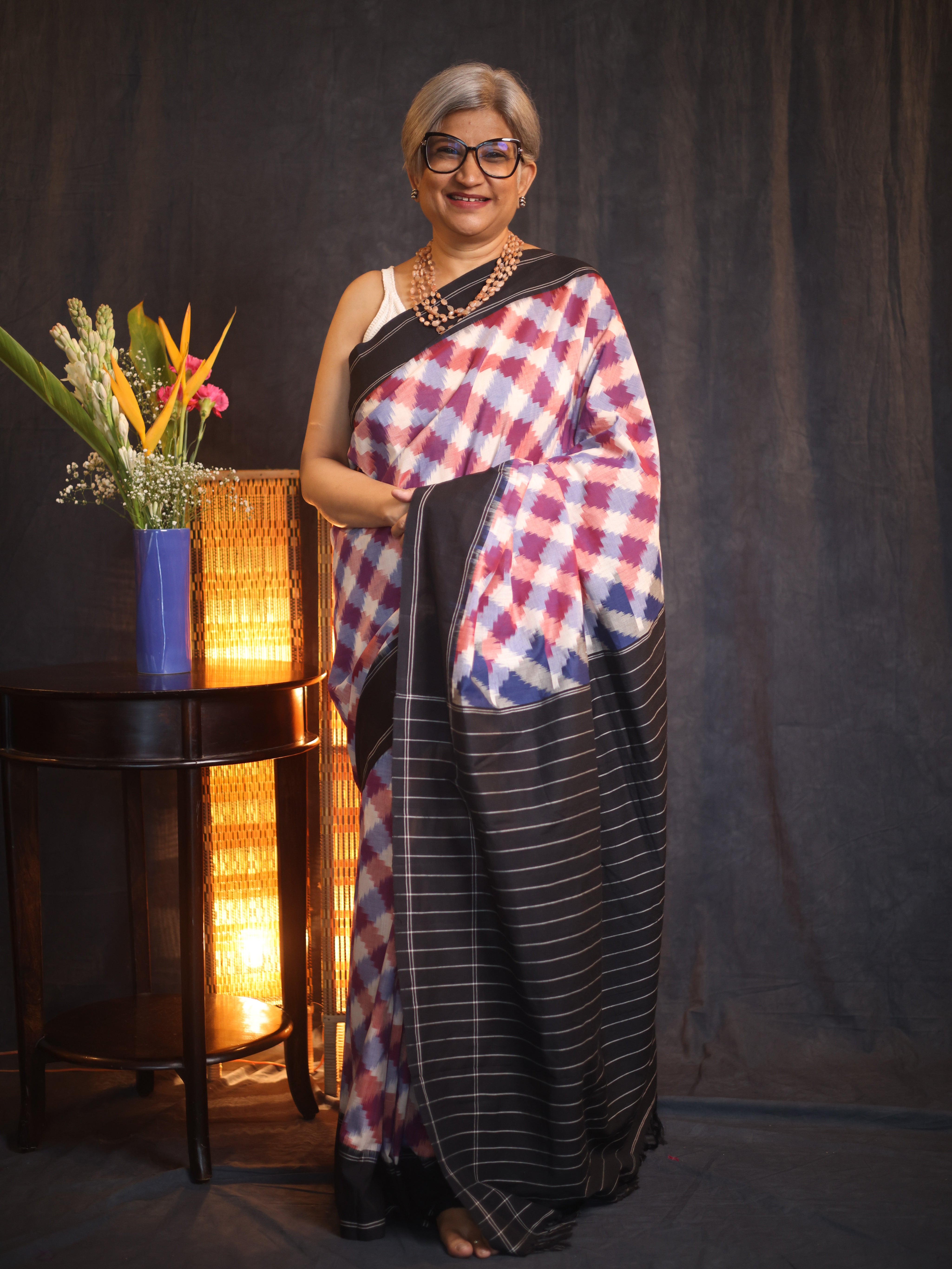 Multicolor Pochampalli Cotton Ikat Saree - SRMPCIS304