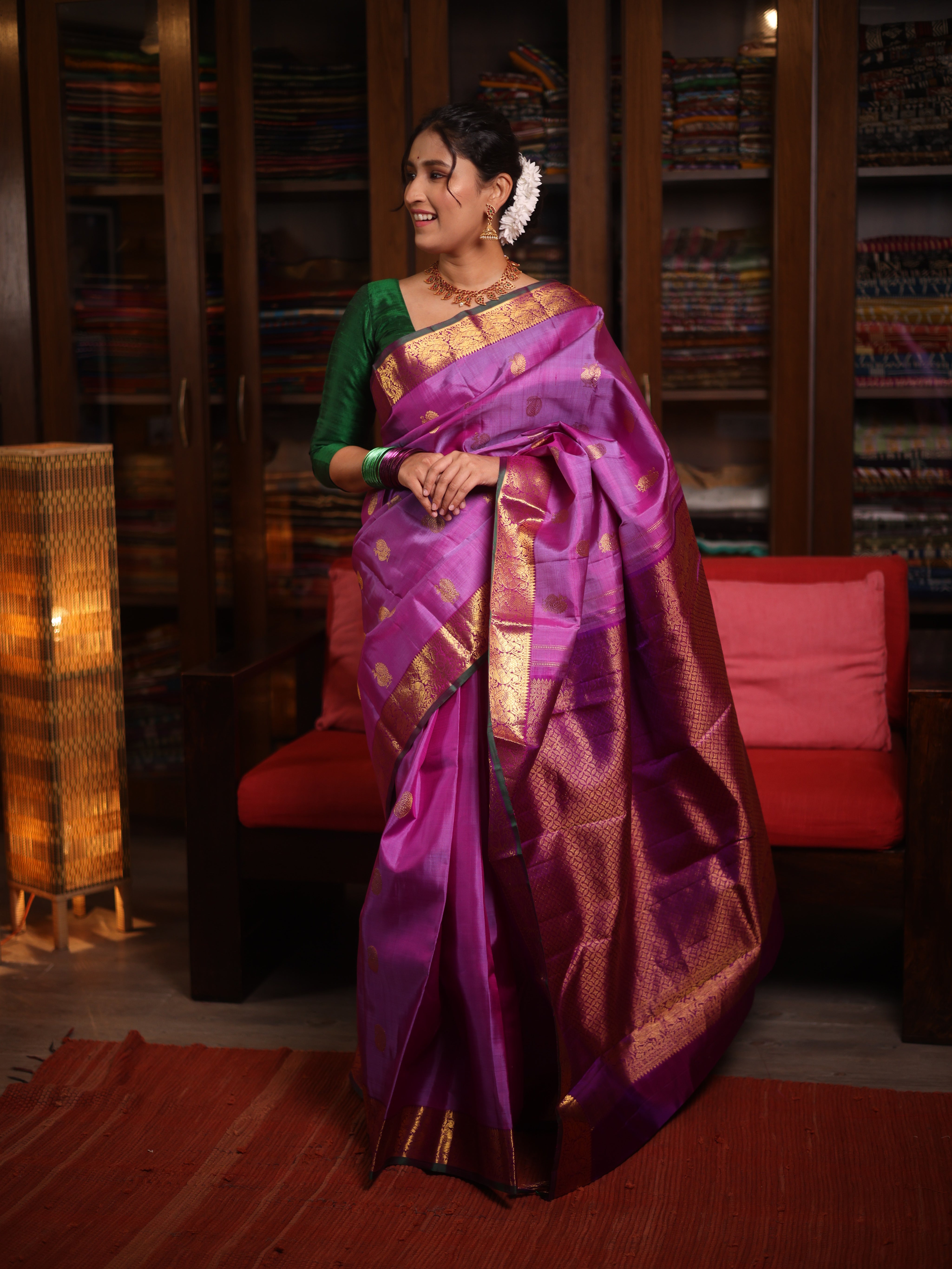 Lavender Kanjivaram Silk Saree - SRLKSS1007