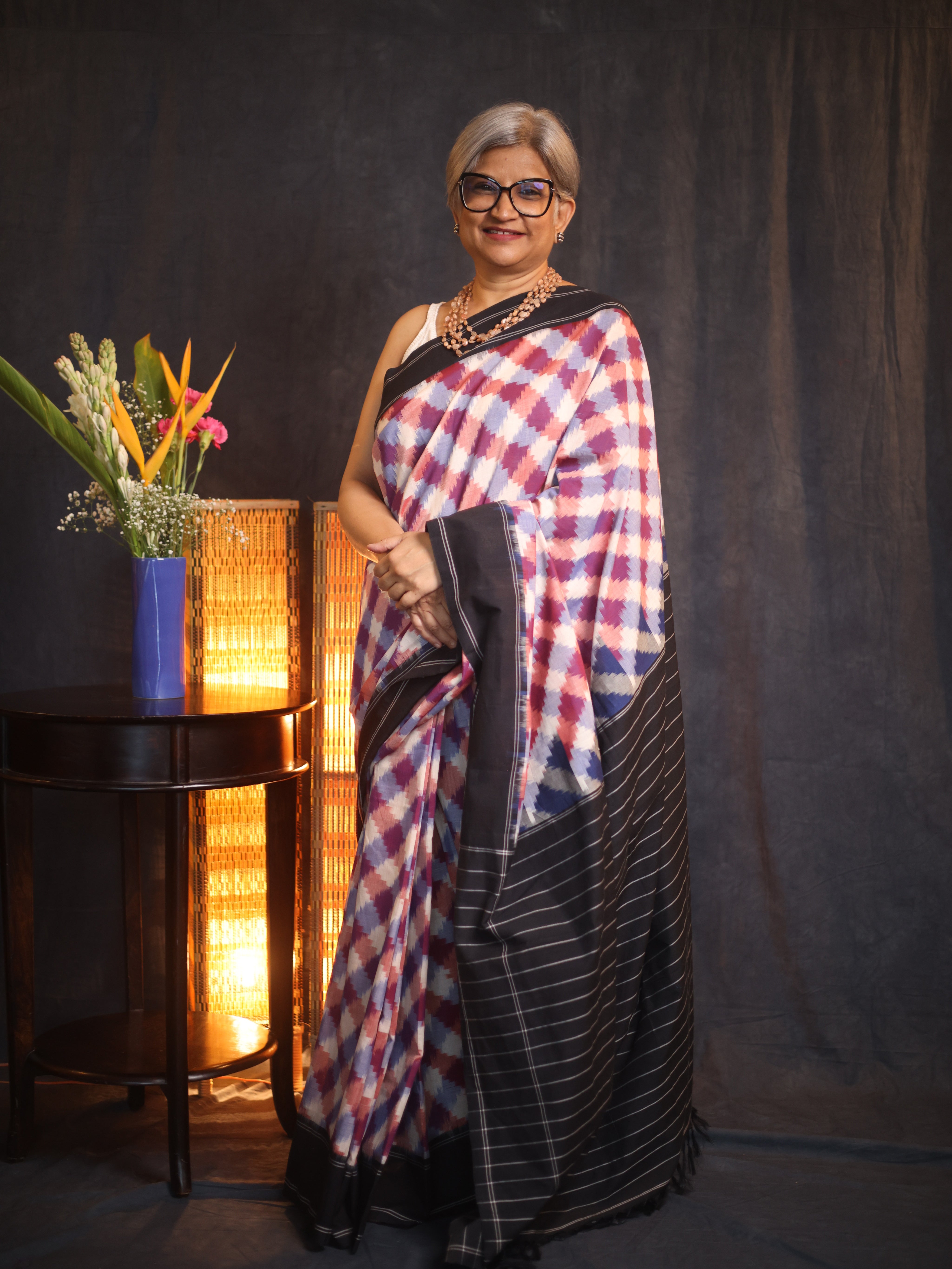 Multicolor Pochampalli Cotton Ikat Saree - SRMPCIS304