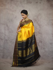 Yellow Kanjeevaram Silk Saree-SRYKSS449