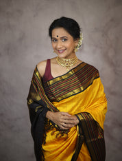 Yellow Kanjeevaram Silk Saree-SRYKSS449