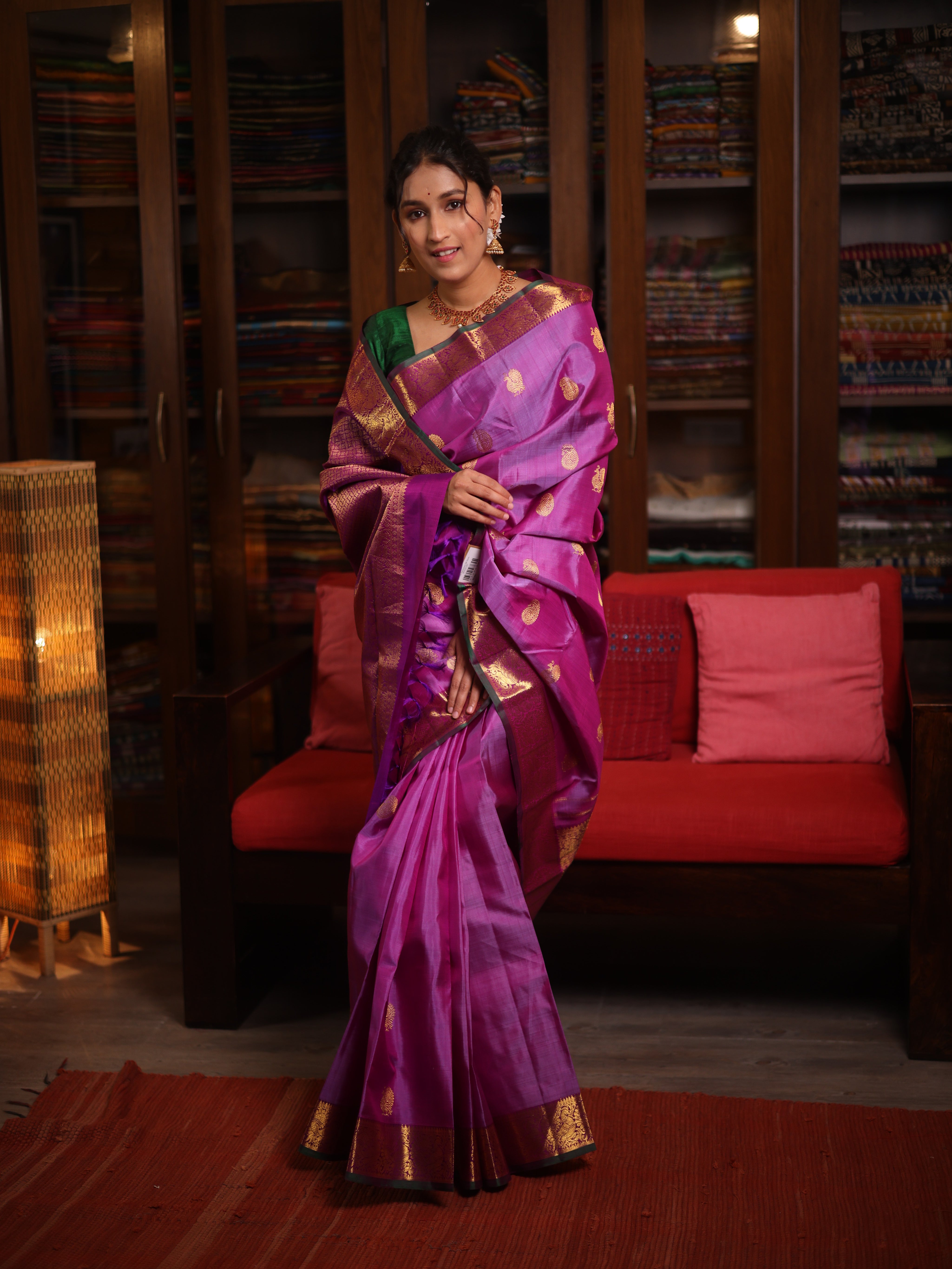 Lavender Kanjivaram Silk Saree - SRLKSS1007