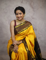 Yellow Kanjeevaram Silk Saree-SRYKSS449