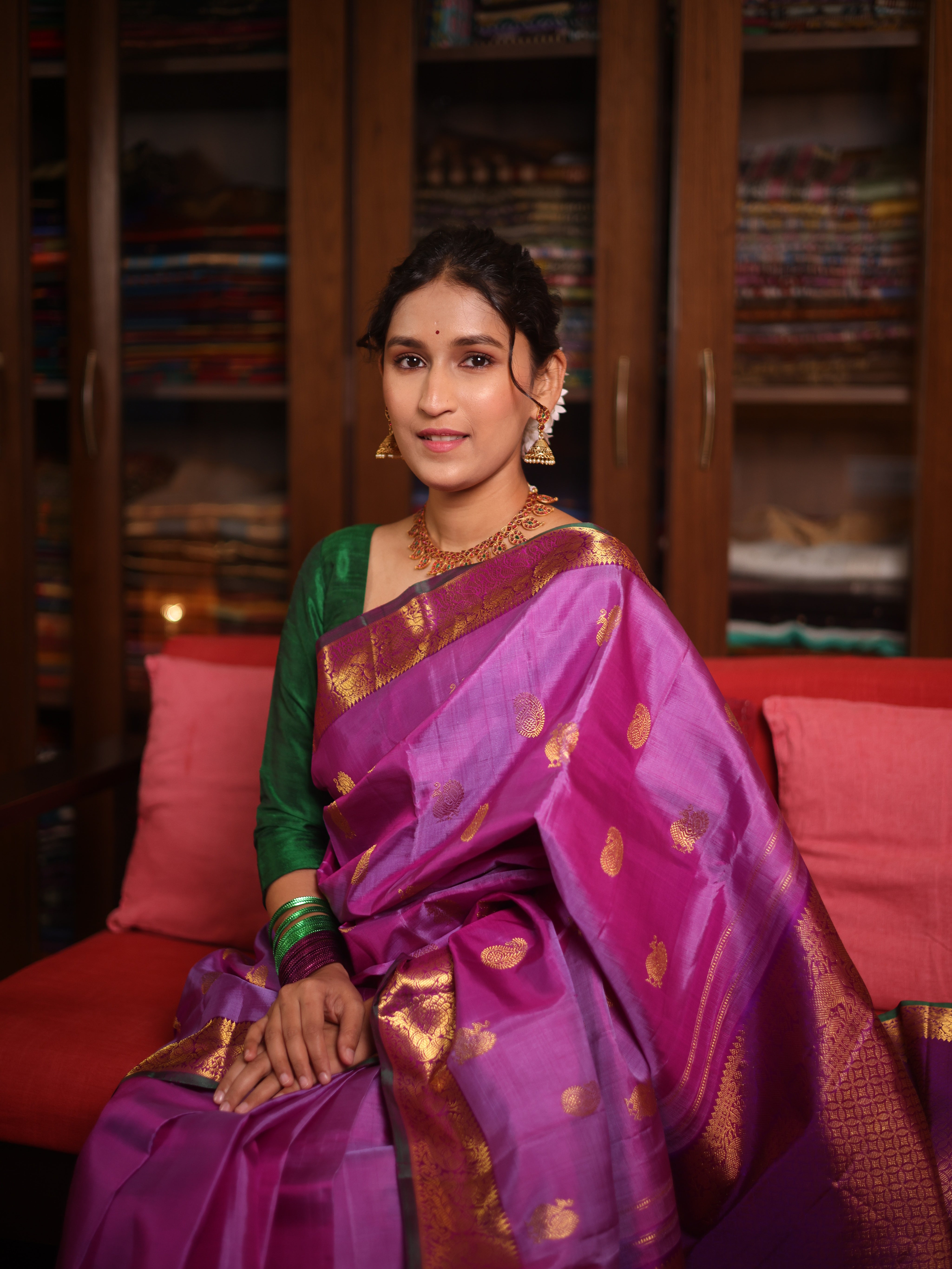 Lavender Kanjivaram Silk Saree - SRLKSS1007