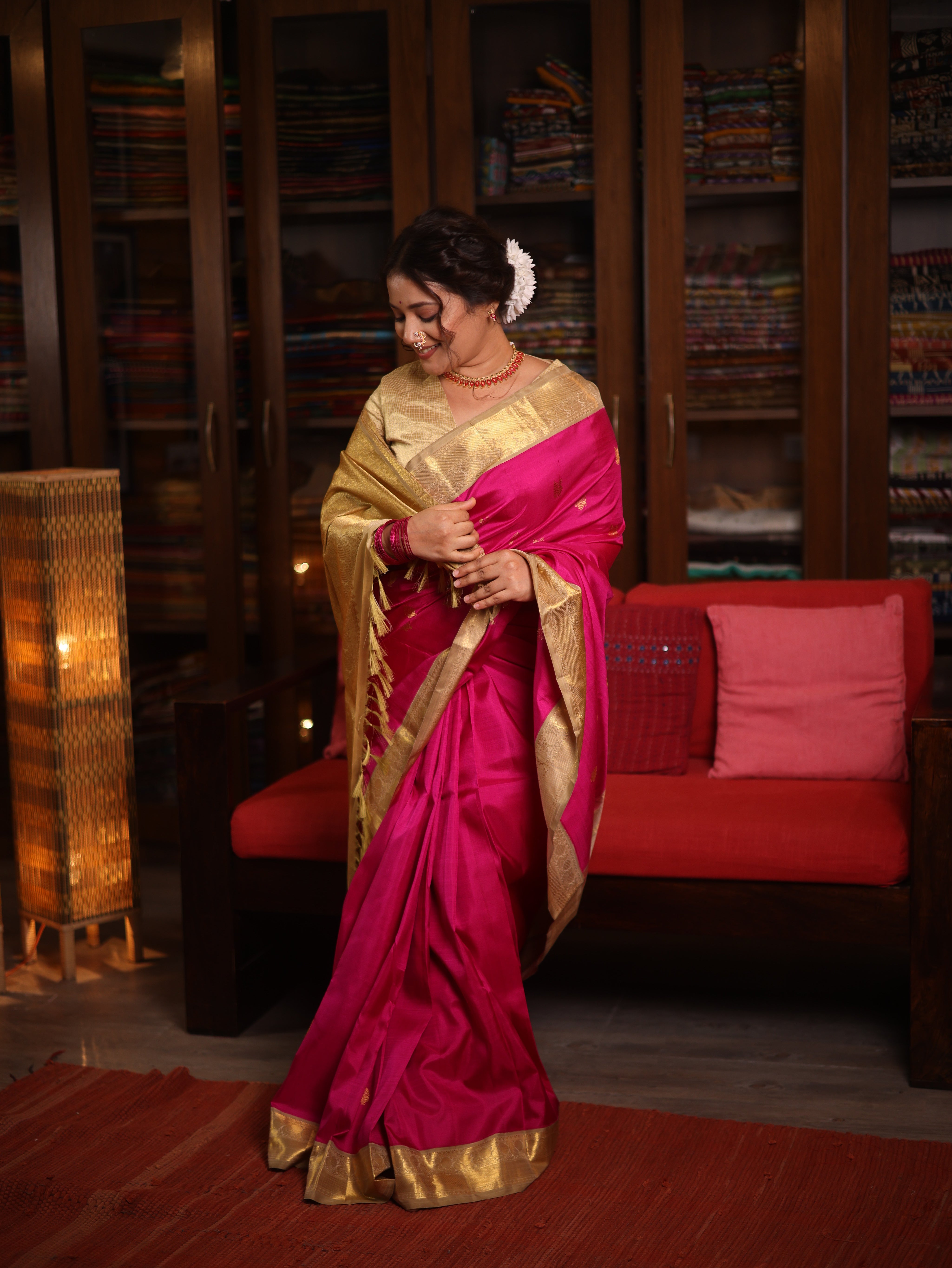 Rani Pink Kanjivaram Silk Saree - SRRPKSS1044