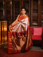 Sand Kanjivaram Silk Saree - SRSKSS1012