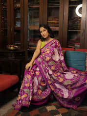 Purple Tussar Silk Saree - SRPTSS1392