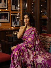 Purple Tussar Silk Saree - SRPTSS1392