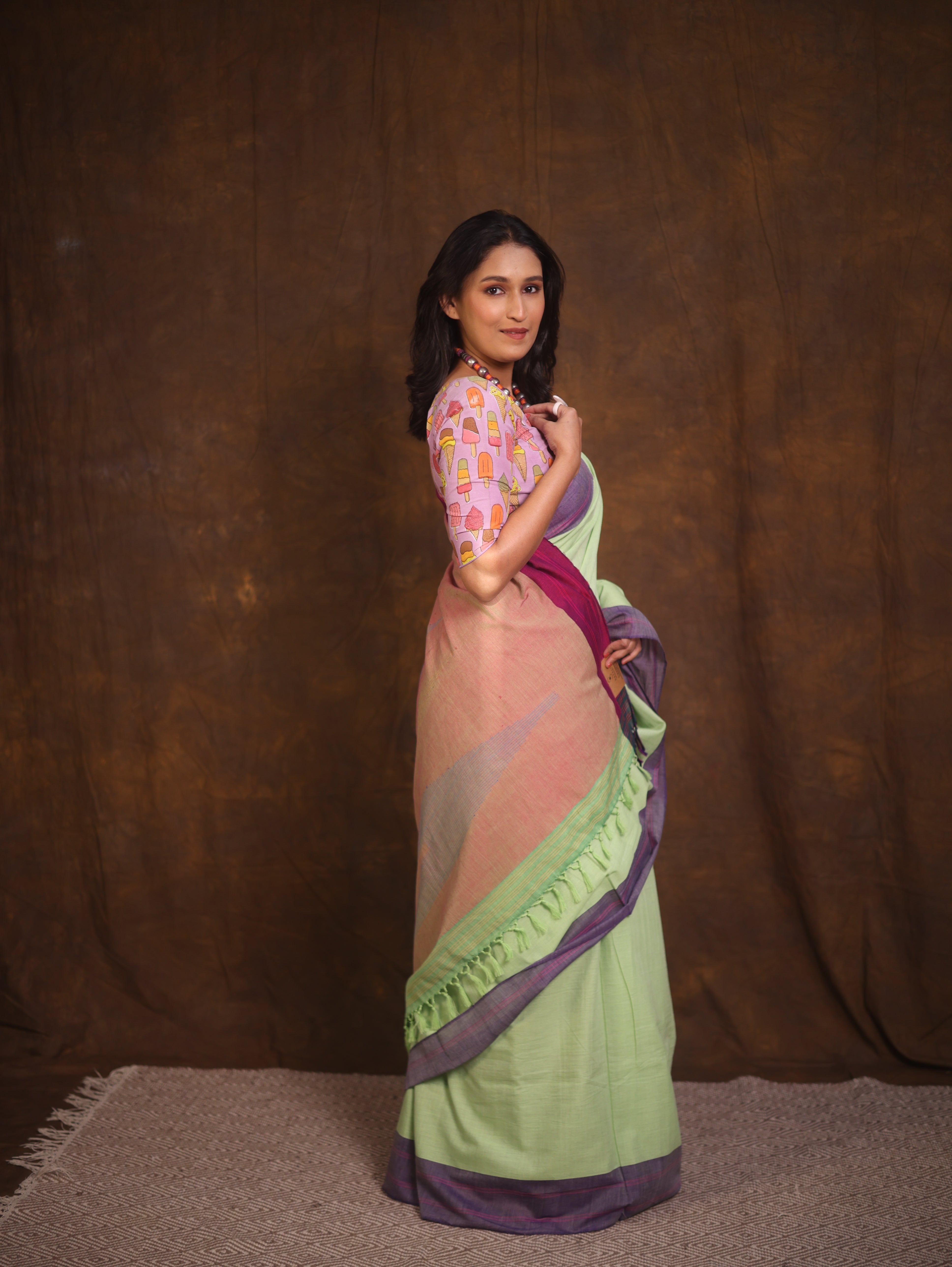 Light Green Cotton Ilkal Saree  - SRLGCIS701
