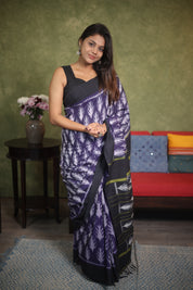 Purple Pochampalli Cotton Ikat Saree - SRPPCIS529