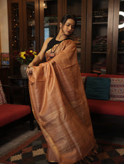 Copper Brown Tussar Silk Saree - SRCBTSS1274