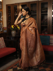 Copper Brown Tussar Silk Saree - SRCBTSS1274