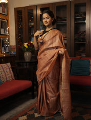Copper Brown Tussar Silk Saree - SRCBTSS1274