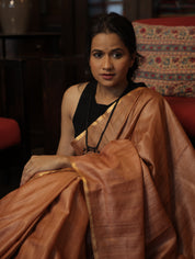 Copper Brown Tussar Silk Saree - SRCBTSS1274