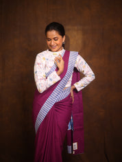Magenta Cotton Patchwork Saree - SRMCPS270
