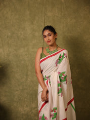 Pearl White HBP Signature Cotton Saree - SRPWSCS29