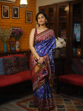 Blue Rajkot Patola Silk Saree - SRBRPSS199