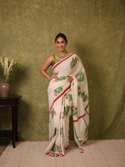 Pearl White HBP Signature Cotton Saree - SRPWSCS29