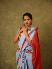 Sky Blue HBP Signature Cotton Saree - SRSBSCS30