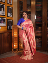 Kesaria Banarasi Silk Saree - Saavari - SSKBSS47