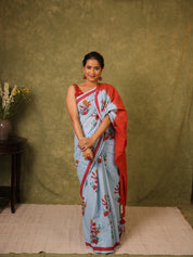 Sky Blue HBP Signature Cotton Saree - SRSBSCS30