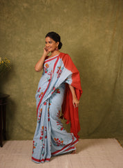 Sky Blue HBP Signature Cotton Saree - SRSBSCS30