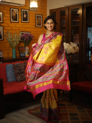 Yellow Rajkot Patola Silk Saree - SRYRPSS192