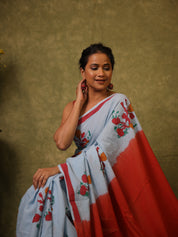 Sky Blue HBP Signature Cotton Saree - SRSBSCS30