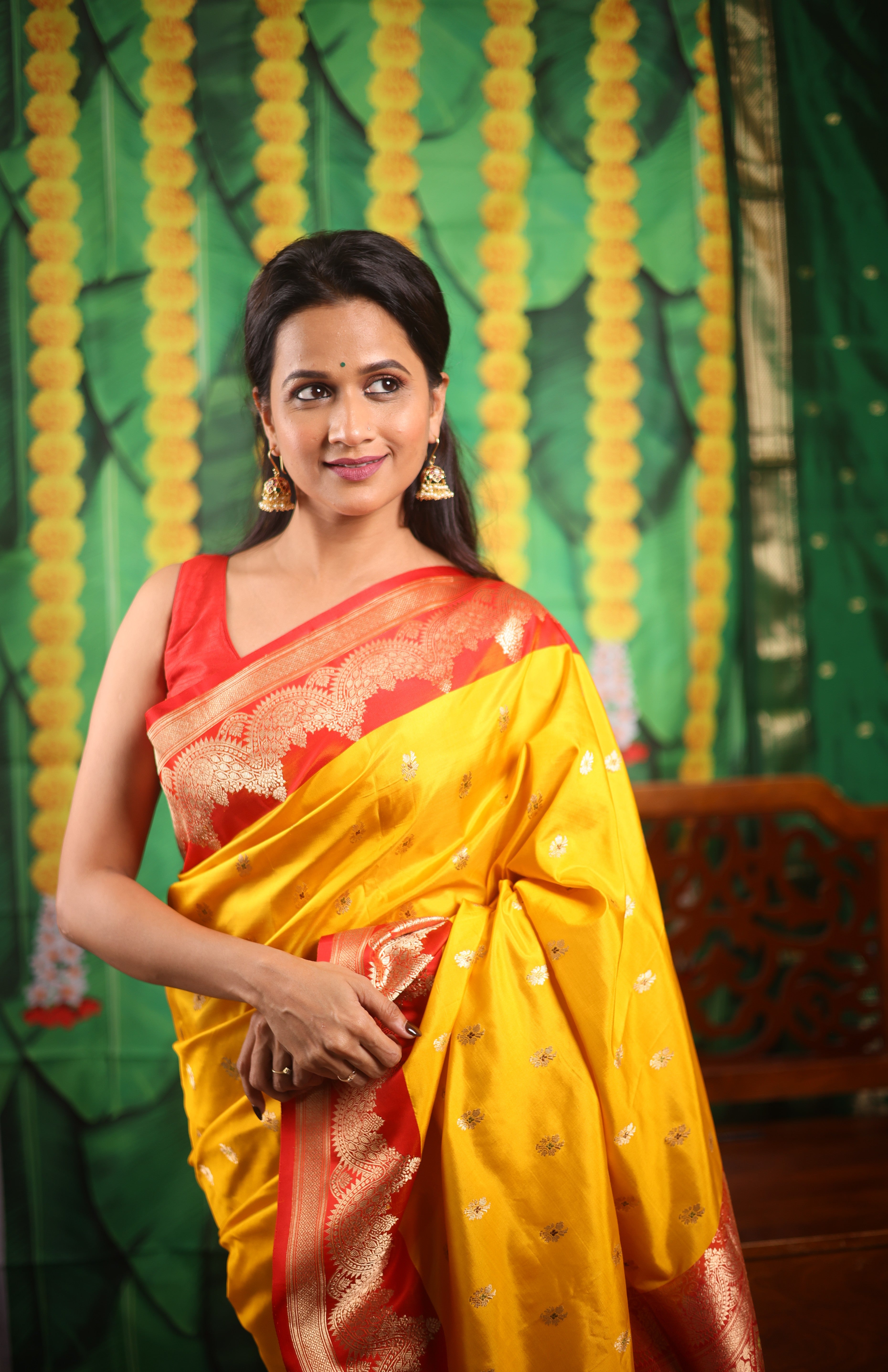 Yellow Banarasi Silk Saree - SRYSS729