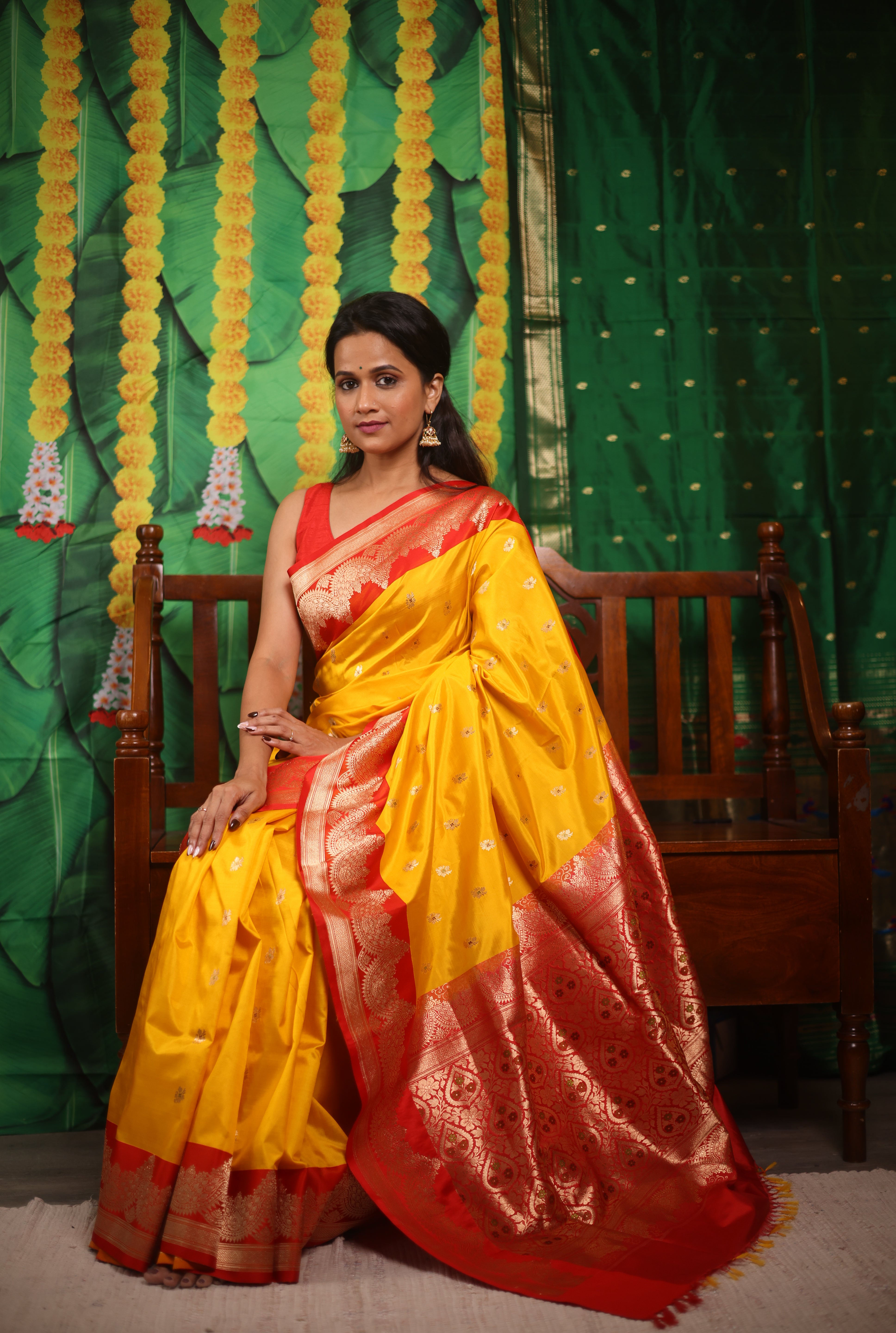 Yellow Banarasi Silk Saree - SRYSS729