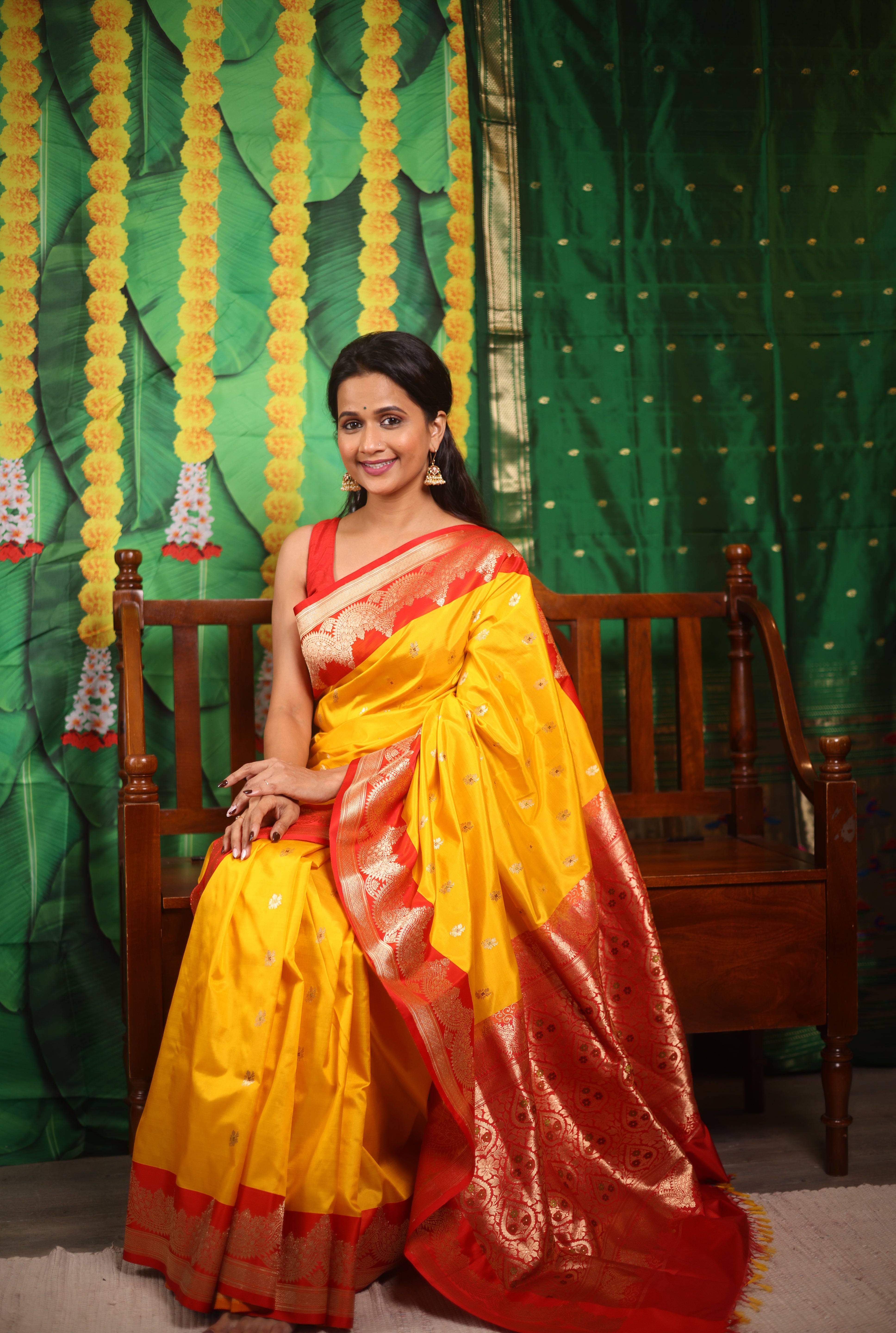 Yellow Banarasi Silk Saree - SRYSS729