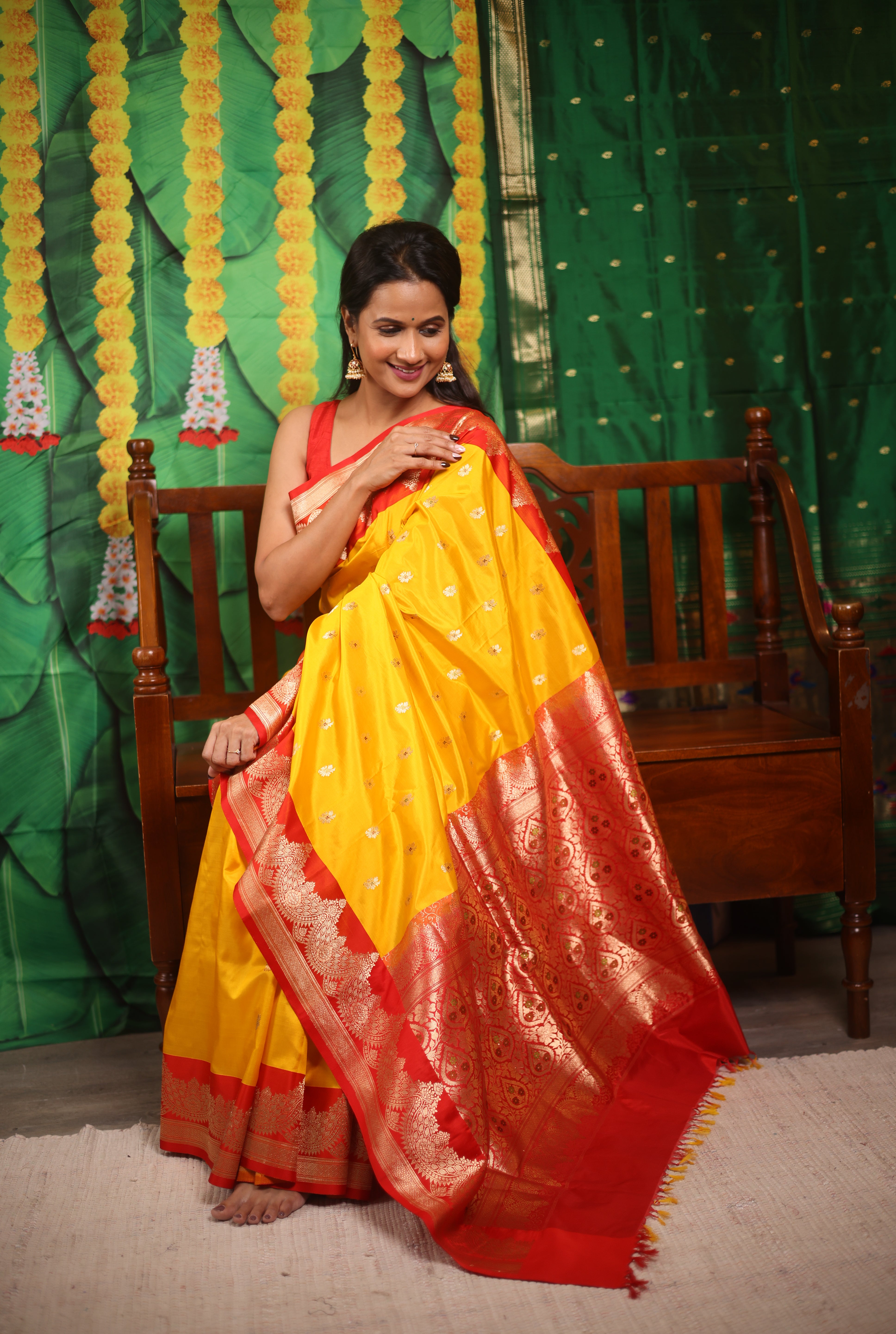 Yellow Banarasi Silk Saree - SRYSS729