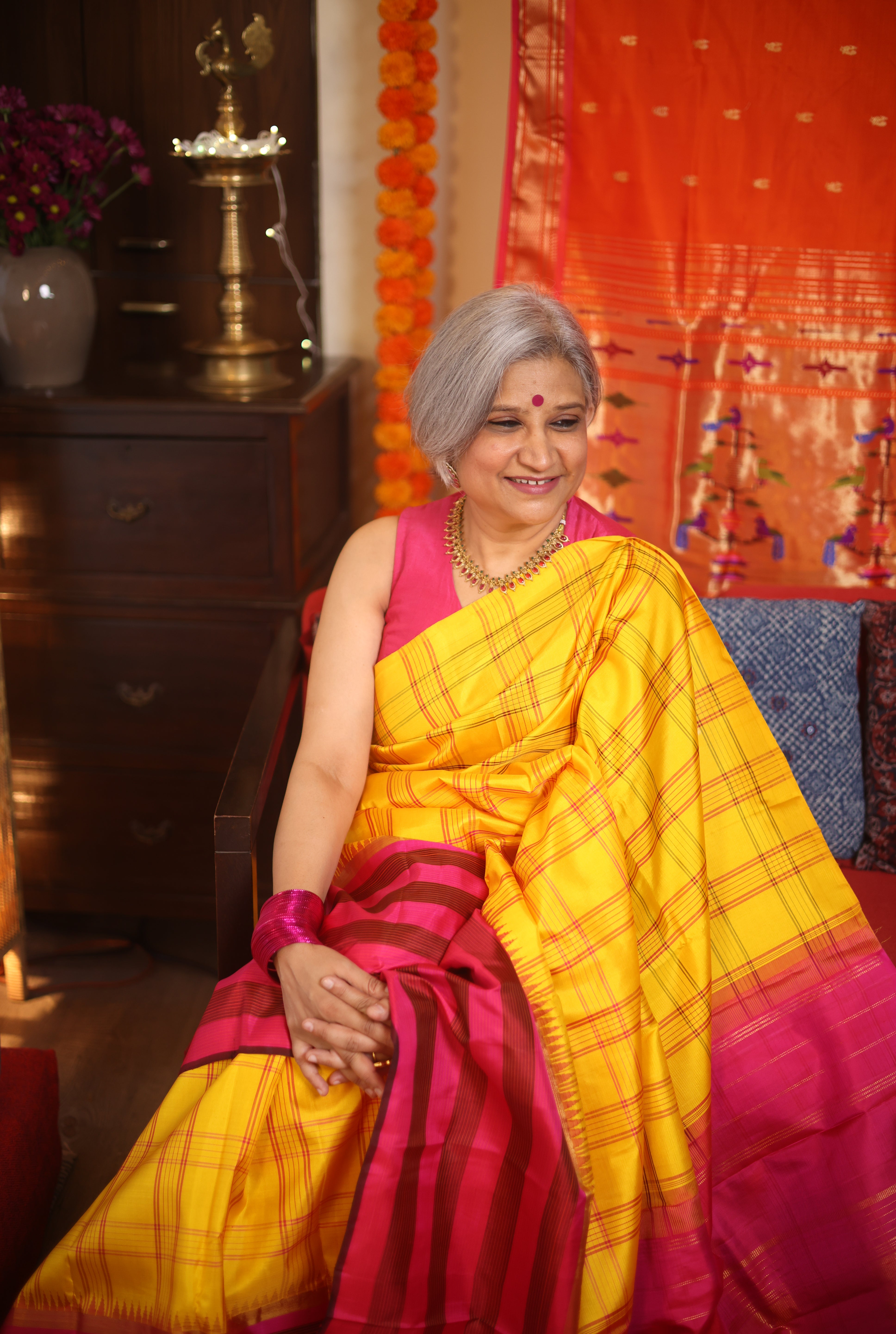 Yellow Kanjeevaram Silk Saree - SRYKSS899