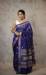 Purple Kanchi Silk Cotton Saree with Jari Border-SRPKSCS100