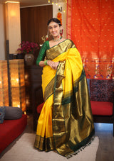 Yellow Kanjivaram Silk Saree - SRYKSS904