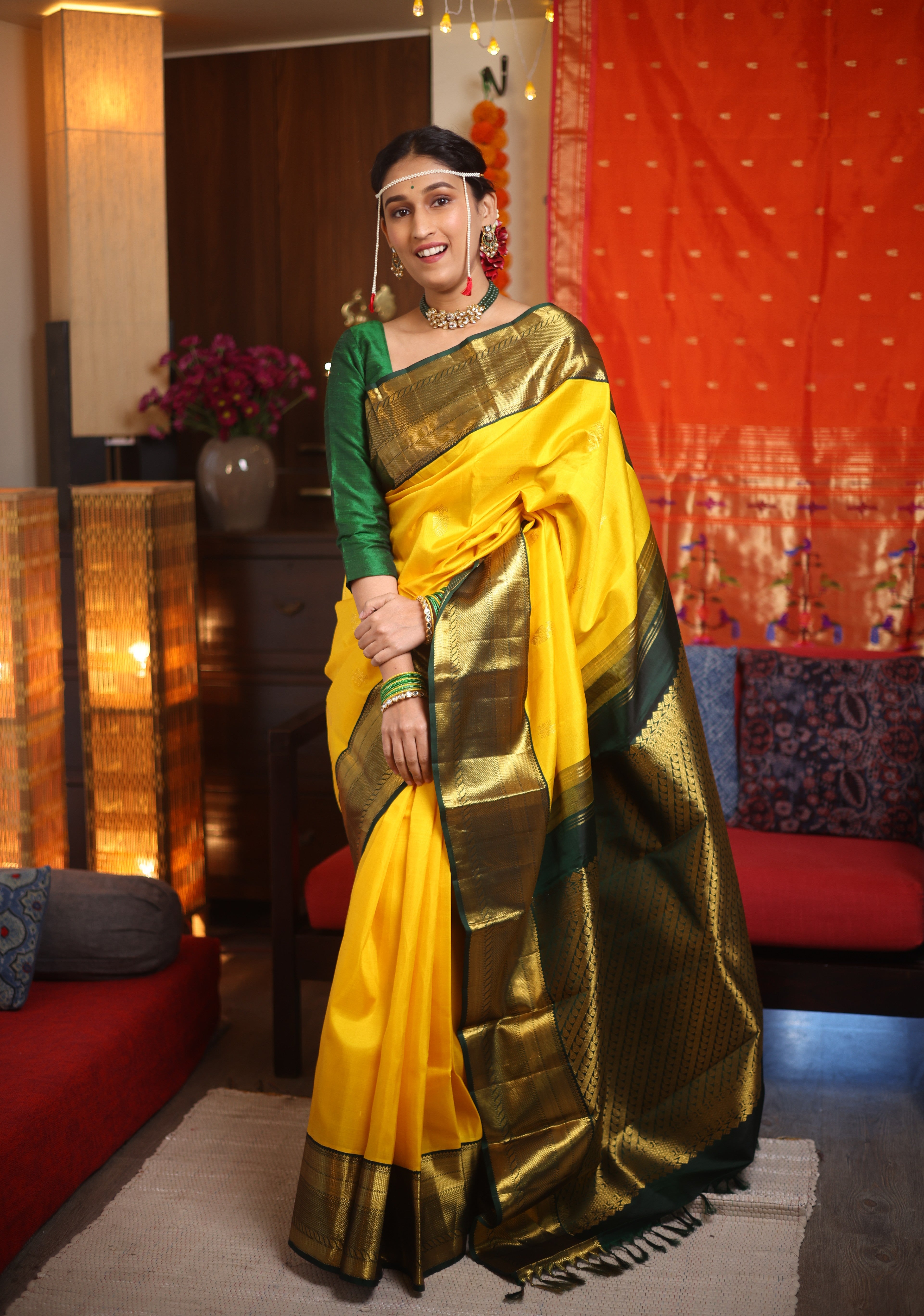 Yellow Kanjeevaram Silk Saree - SRYKSS904