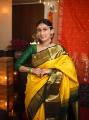 Yellow Kanjeevaram Silk Saree - SRYKSS904